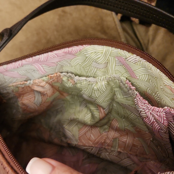 THE SAK Brown and Shimmer Bronze Leather Shoulder Bag.. - Picture 10 of 11